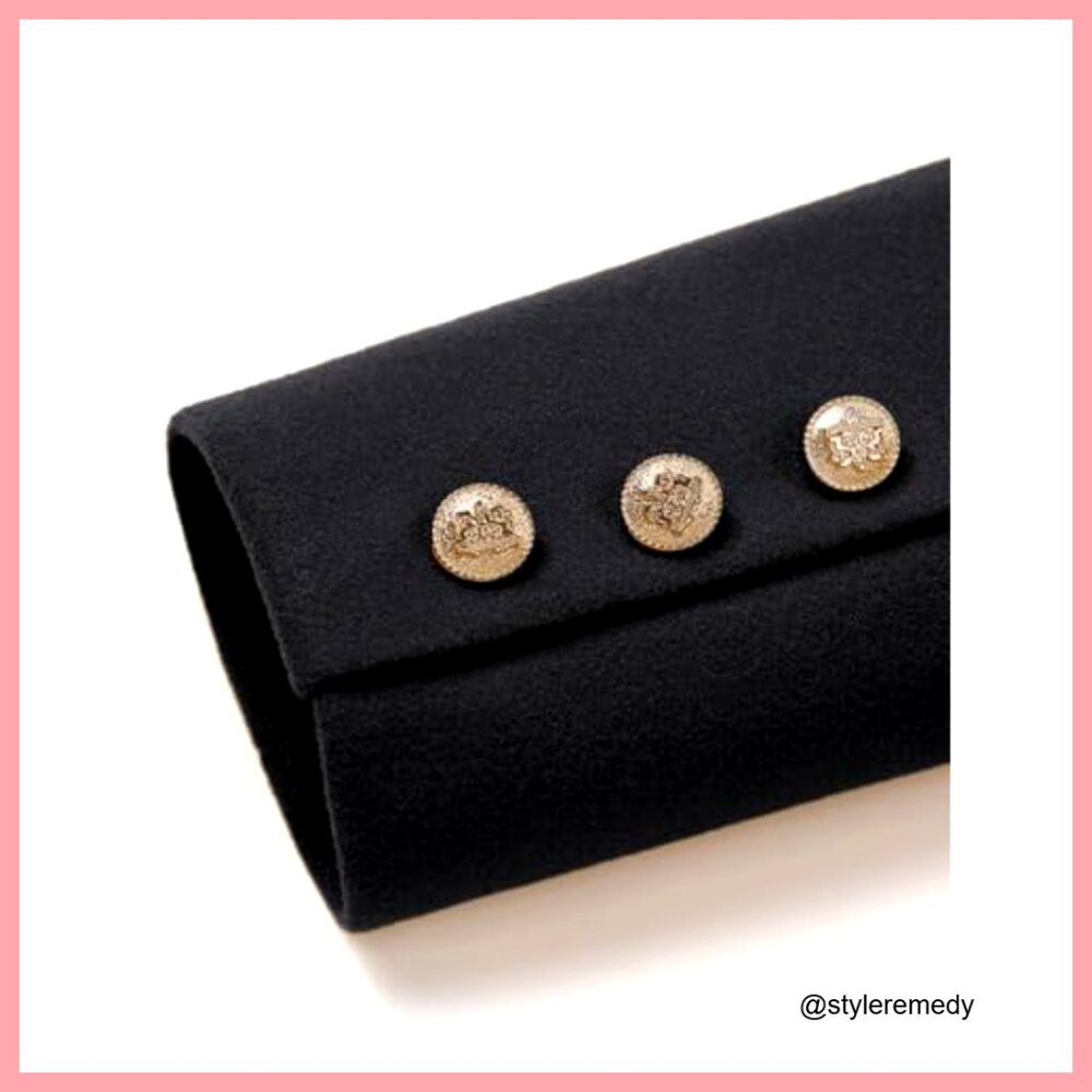 Long Wool Pea Coat Double Breasted Knee Length Office Work Coat - Picture 7 of 7